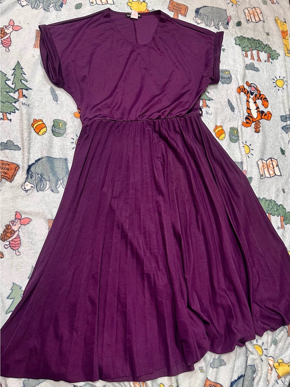 (NEW) jcpenney Purple Midi Fit-and-Flare Dress